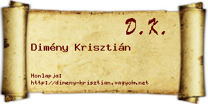 Dimény Krisztián névjegykártya